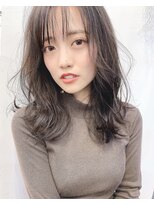 韓国フェミニンヘア（前髪大人かわいいココアブラウン）