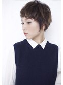 大人可愛い20代30代40代黒髪前下がりショートボブ丸みショート