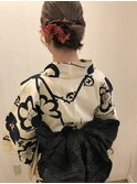 タイトハーフアップ