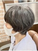 20代30代40代ショートカット白髪活かし