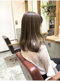 セミロング×ハイライト