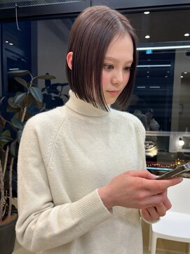 スニュウ(snuw) 【snuw__hotaru】透明感カラーオリーブカラーボブ