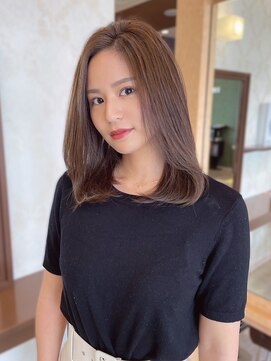 ヘアメイク ミチ 富田店(HAIRMAKE MICHI) 【MICHI 富田店　古作蓮】アップバング　抜け感　ベージュ