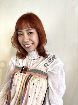 ムード マグ レーベル 南松本(MOOD Mag Label) ボブウルフ結べるボブ似合わせカットうるツヤ美髪オレンジカラー
