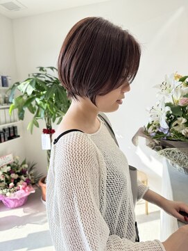 エメ 小山(Aimer) 似合わせ大人ショート/小顔見せ/ピンクブラウン