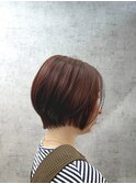 大人ショートボブ×暖色ブラウン
