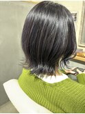大人ボブ　前下がりボブ　ハイライト