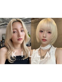 顔周りデザインや韓国風ヘアも小顔効果のある髪型を叶えます♪[ブリーチダブルカラー/レイヤーカット]