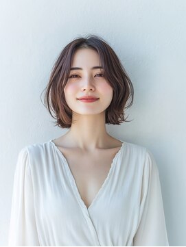 e.m.a プレミアムビューティーサロン 栄駅店(e.m.a PREMIUM BEAUTY SALON) くびれボブ/イメチェン/外ハネボブ/美髪/ワイドバング/髪型