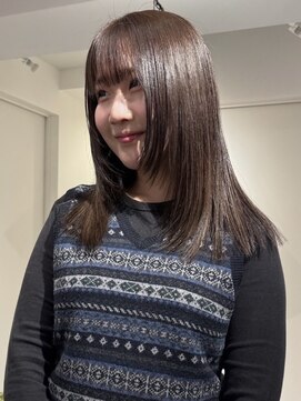 髪質改善カラー/透明感オリーブ/レイヤー