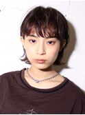 大人ショートウルフショートパーマショートデザインカラー