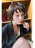 栄/ショートヘア/くせ毛ショート/ショコラブラウン