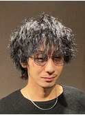 ツイストスパイラルパーマ 無造作マッシュウルフ ツーブロック