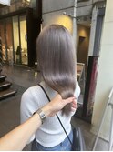 ダブルカラーシルバーグレー透明感カラーケアブリーチハイトーン