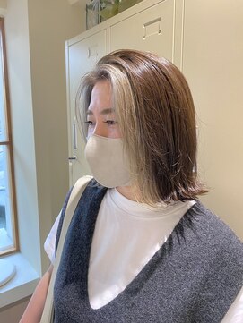 モカヘアー(mocha hair) ミディアムボブ/フェイスフレーミング/ベージュ/グレージュ
