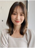 小顔 フェミニンロング メルティーカラー 似合わせカット"