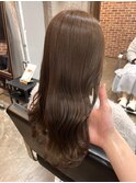 ツヤ髪スタイルニュアンスカラーショートボブセンターパート