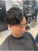 テーパーフェードスペインカールスパイキーショートメンズパーマ