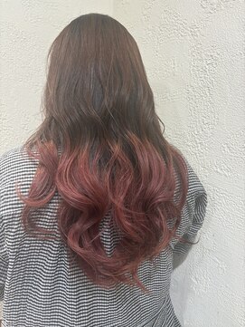 ヘアメイク カン プラスエフ(HAIR MAKE KANN+f) くすみピンク毛先カラー