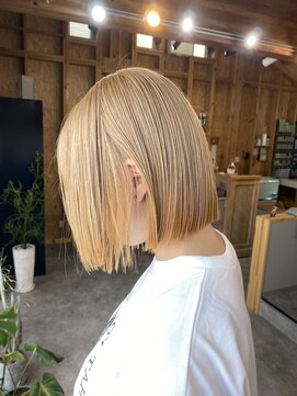 アフターニュース 新潟(afternews) ダブルカラー/ブロンドベージュ/ケアブリーチ/ボブ