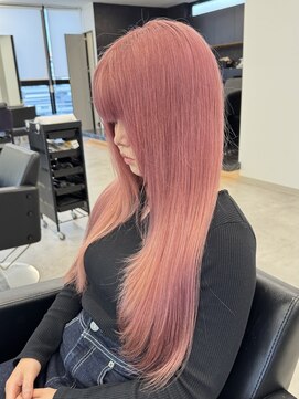 ラピステン 福岡天神 大名店(Lapis) サクラピンク/ブリーチ2回/顔周りレイヤーカット