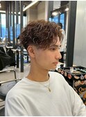 波巻きスパイラル　波打ちツイストスパイラル　ツーブロック