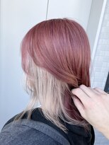 リグ 横浜(Lig.)&nbsp;デザインカラーインナーカラーピンクヘアーホワイトミルクティー
