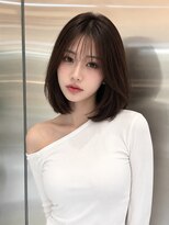シー バイ ロンド 新宿(Sea by Lond)&nbsp;ワンホンレイヤ ー×ダークブルー[デジタルパーマ/ボブ/韓国]