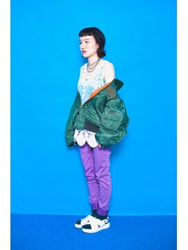 ミト(mito) 黒髪外はねボブ×ファッション