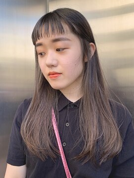 ヘアーメイクオズ(hair make O/S) 【KON】クールストレート_アッシュブラウン_オン眉