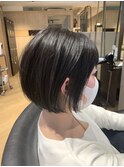 ミニボブ『archive』シンプルな丸みのある前下がり/黒髪ボブ
