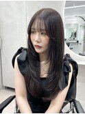 ザクザクレイヤー韓国カットダークグレージュ【chisato指名】