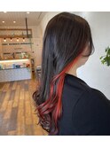 オレンジインナーカラー