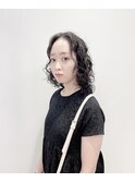 【松戸 藤原】ミディアムパーマ黒髪