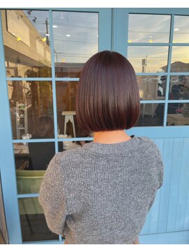 アロー ヘアー(arrow hair) ◇ぱっつんボブ×ピンクブラウン