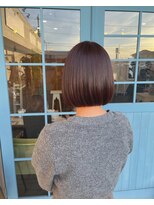 アロー ヘアー(arrow hair) ◇ぱっつんボブ×ピンクブラウン