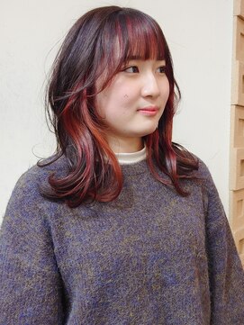 ヘアモード カクテル フェイスフレーミング×ストレートミディアム【ニシヤマ　ミホ】