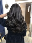 小顔ヘア ネビージュグレージュハイライトカラー◎