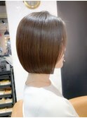 ボブショートボブ縮毛矯正ベージュグレージュ門前仲町
