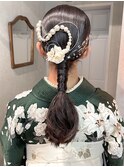 【立川CRES三木】卒業式・着物タイトポニーヘアセット