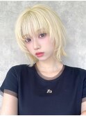 【La fith】外ハネボブ×顔周りレイヤー×ブリーチ×ハイトーン