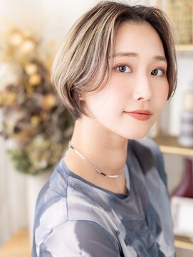 カバーヘア ブリス 北浦和(COVER HAIR bliss) ブリーチカラーセンターパートボブショートa北浦和20代30代40代!