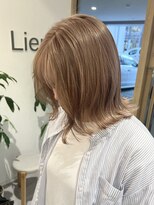 リアン(Lien)&nbsp;ミディアムボブ/ぷつっとボブ/ミルクティーベージュ/ブリーチ