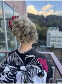 #成人式 #ヘアアレンジ #カチモリ #くるりんぱ #編み込み