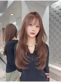 抜け感たっぷりレイヤーカット*ダブルカラーで明るめも可愛い♪