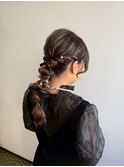 編みおろしアレンジ×お呼ばれヘア