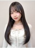 縮毛矯正ストレートダークパープルミルクブラウンダウンバング &nbsp;