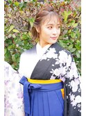 卒業式 袴 着付け 外ハネボブ 向ケ丘遊園 登戸 アッシュブラウン