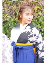 ヴァンクシー バイ ルナ(VANKCY by Luna) 卒業式 袴 着付け 外ハネボブ 向ケ丘遊園 登戸 アッシュブラウン