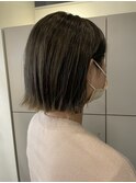 【EIGHT 豊崎】お客様スタイル_オリーブベージュなパッツリボブ